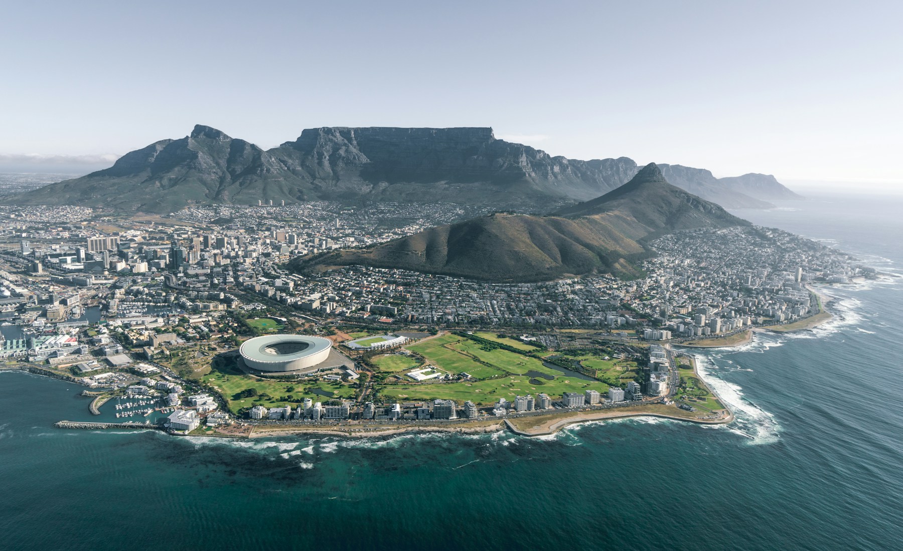 Cape Town Table Mountain and city from UK